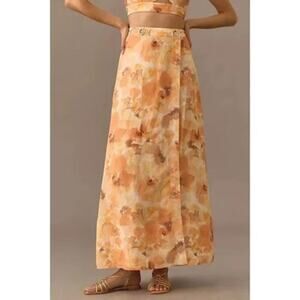 Anthropologie Significant Other Lois Skirt Orange Motif Size 2 NWT